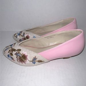 RUNGG Iris Floral Embroidered Vegan Wedge Shoes 🌸